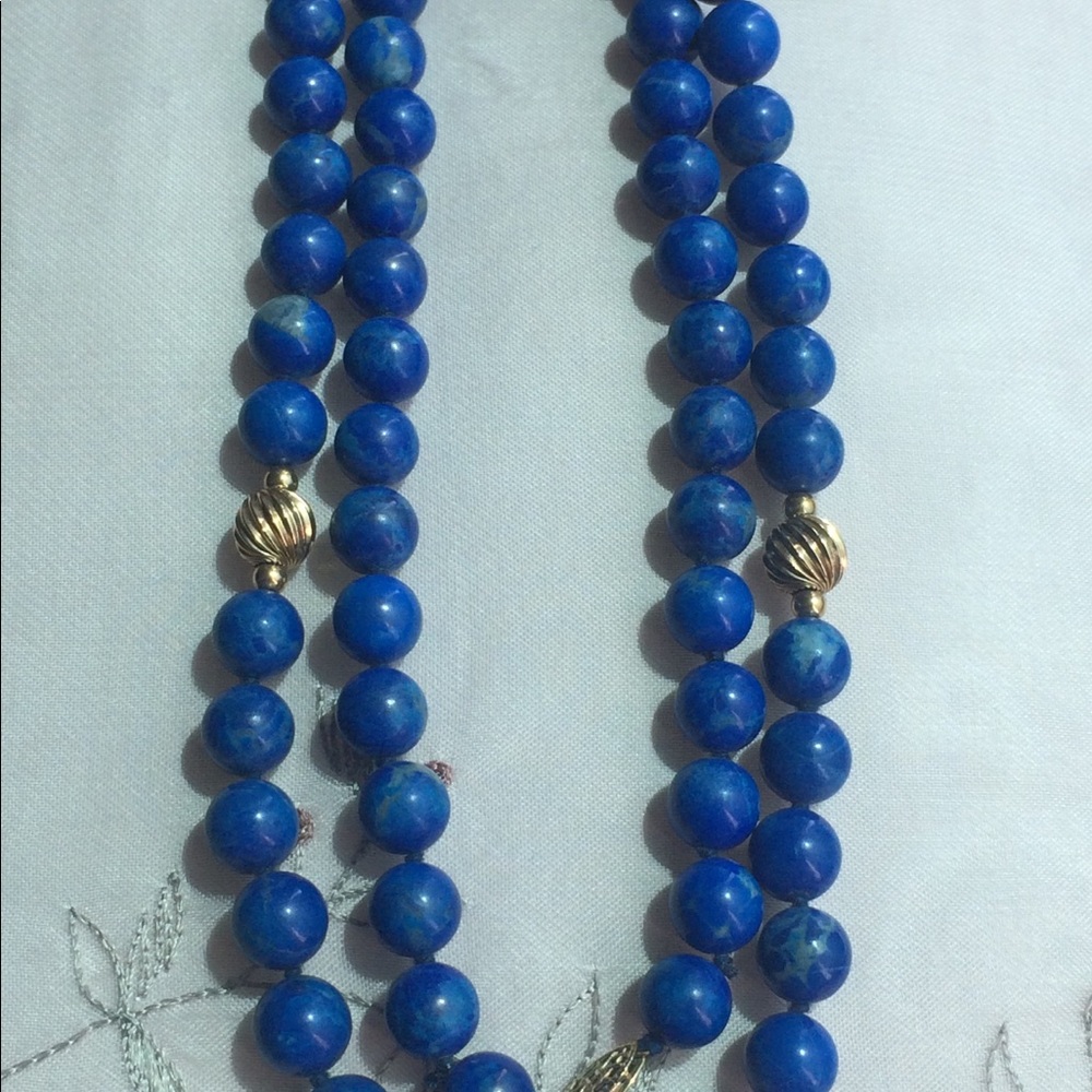 Vintage Blue Beads Necklace